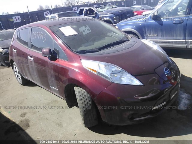 1N4BZ0CP4GC309914 - 2016 NISSAN LEAF SV/SL RED photo 1