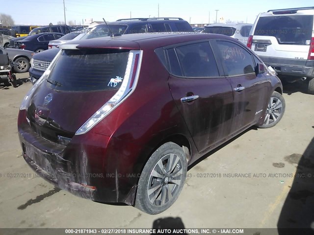 1N4BZ0CP4GC309914 - 2016 NISSAN LEAF SV/SL RED photo 4