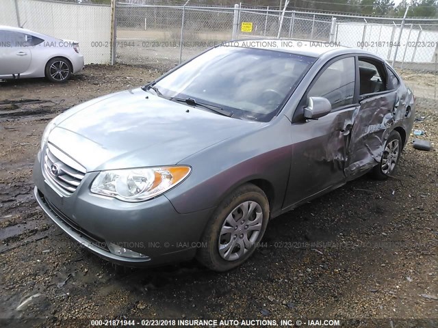 KMHDU4AD1AU861062 - 2010 HYUNDAI ELANTRA BLUE/GLS/SE GRAY photo 2