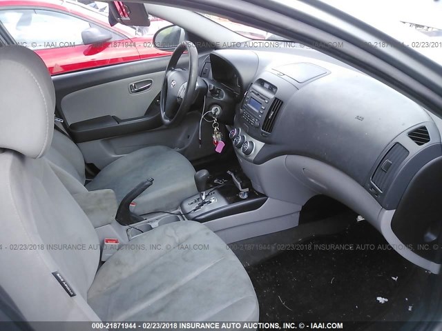 KMHDU4AD1AU861062 - 2010 HYUNDAI ELANTRA BLUE/GLS/SE GRAY photo 5