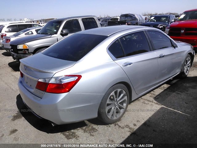 1HGCR2F57DA282849 - 2013 HONDA ACCORD SPORT SILVER photo 4