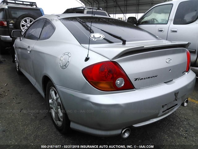 KMHHN65F73U029962 - 2003 HYUNDAI TIBURON GT SILVER photo 3