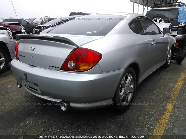 KMHHN65F73U029962 - 2003 HYUNDAI TIBURON GT SILVER photo 4