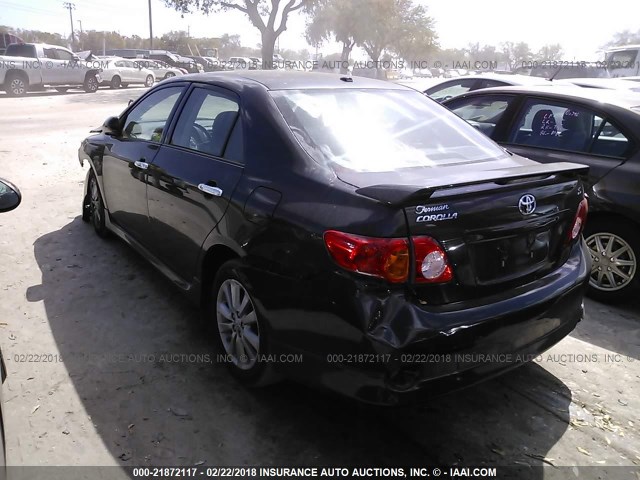 1NXBU4EE7AZ259521 - 2010 TOYOTA COROLLA S/LE/XLE BLACK photo 3