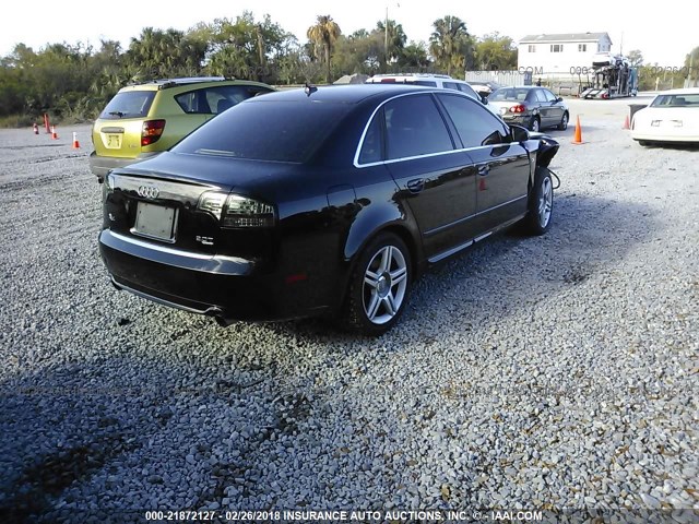 WAUDF78E78A063155 - 2008 AUDI A4 2.0T QUATTRO BLACK photo 4