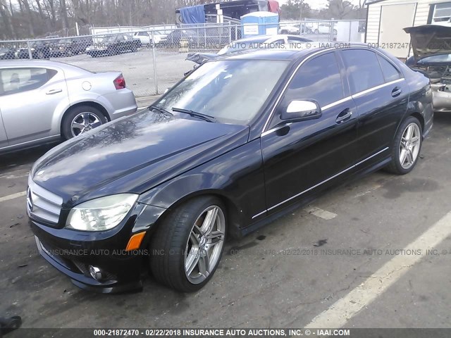 WDDGF56X18R026649 - 2008 MERCEDES-BENZ C 350 BLACK photo 2