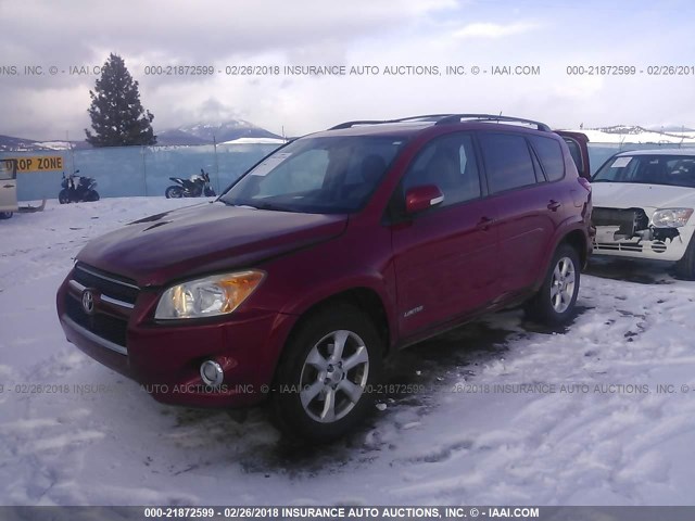 JTMBK31V49D000698 - 2009 TOYOTA RAV4 LIMITED RED photo 2