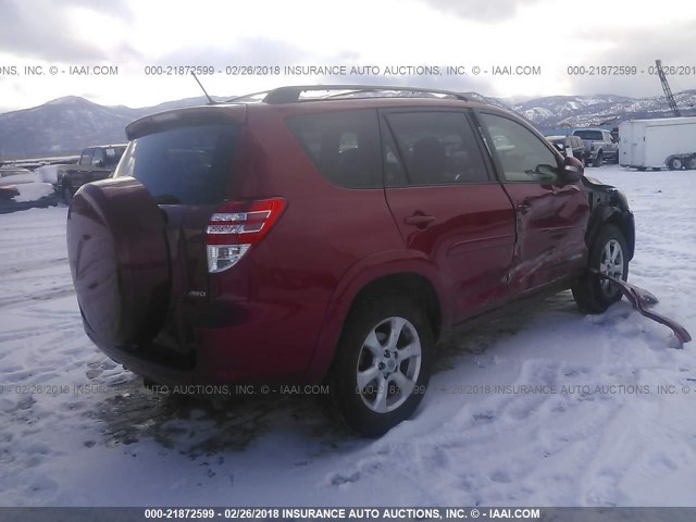 JTMBK31V49D000698 - 2009 TOYOTA RAV4 LIMITED RED photo 4