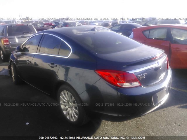 W04GN5EC6B1131201 - 2011 BUICK REGAL CXL BLUE photo 3