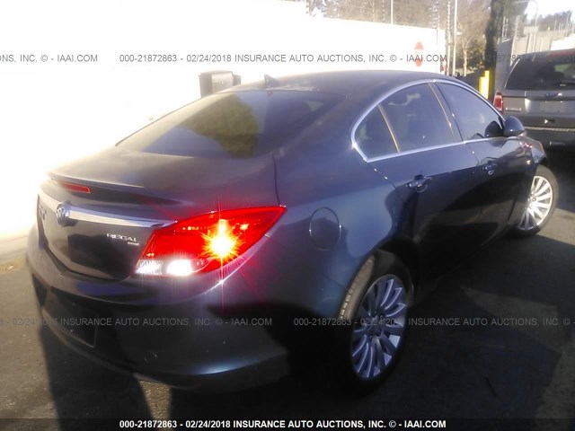 W04GN5EC6B1131201 - 2011 BUICK REGAL CXL BLUE photo 4