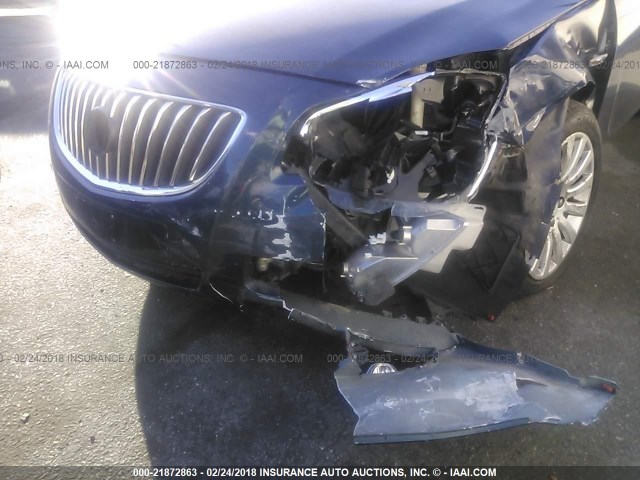 W04GN5EC6B1131201 - 2011 BUICK REGAL CXL BLUE photo 6