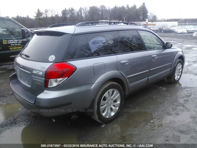 4S4BP66C897334592 - 2009 SUBARU OUTBACK 2.5I LIMITED GRAY photo 4