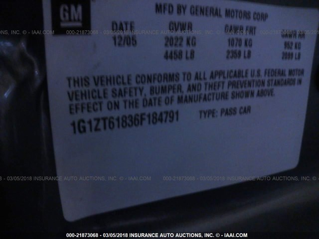 1G1ZT61836F184791 - 2006 CHEVROLET MALIBU MAXX LT GRAY photo 9