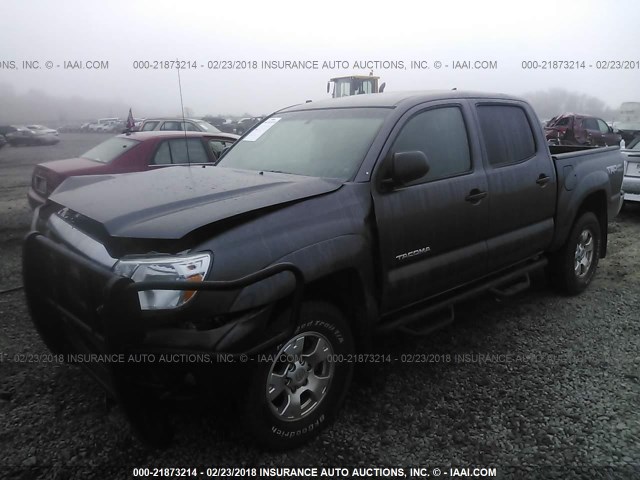 5TFJU4GN7EX053309 - 2014 TOYOTA TACOMA DOUBLE CAB PRERUNNER GRAY photo 2