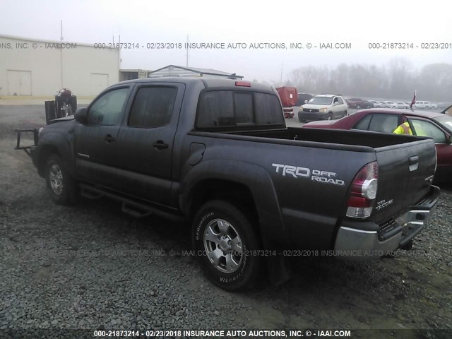 5TFJU4GN7EX053309 - 2014 TOYOTA TACOMA DOUBLE CAB PRERUNNER GRAY photo 3