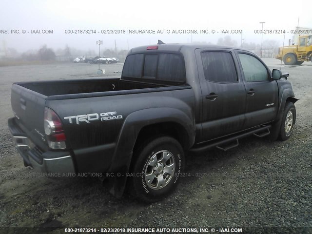 5TFJU4GN7EX053309 - 2014 TOYOTA TACOMA DOUBLE CAB PRERUNNER GRAY photo 4
