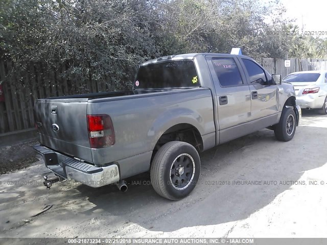 1FTPW14V28FA45264 - 2008 FORD F150 SUPERCREW GRAY photo 4