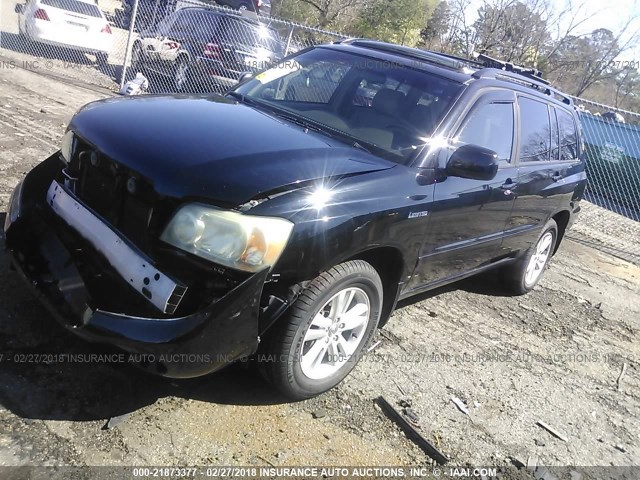 JTEDW21A260010164 - 2006 TOYOTA HIGHLANDER HYBRID BLACK photo 2