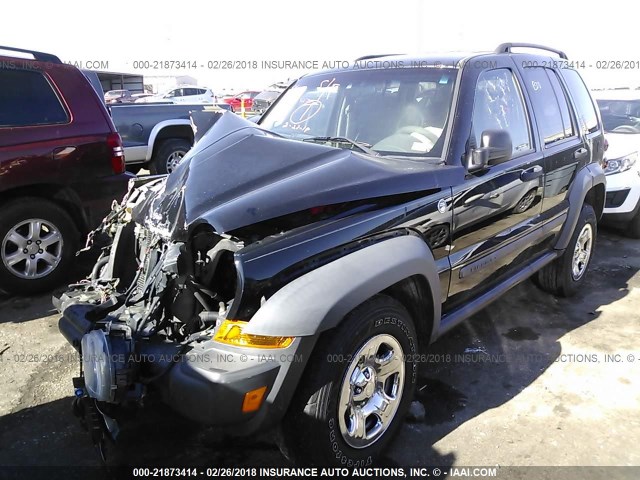 1J4GL48K67W500877 - 2007 JEEP LIBERTY SPORT BLACK photo 2