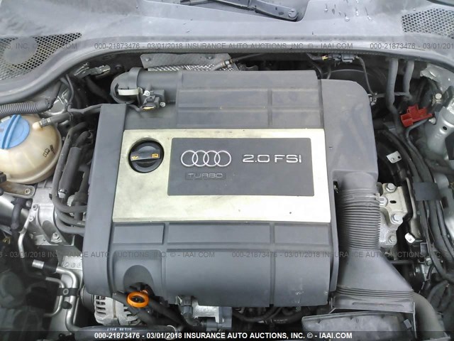 TRUAF38J981001712 - 2008 AUDI TT 2.0T SILVER photo 10