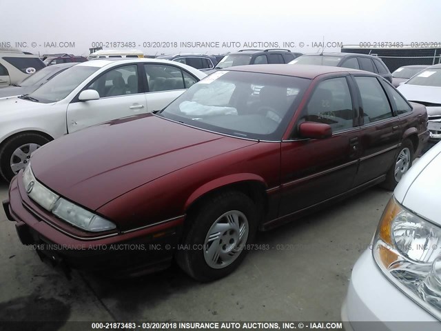 1G2WJ52M2SF309722 - 1995 PONTIAC GRAND PRIX SE RED photo 2