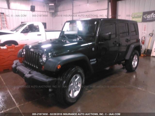 1J4BA3H1XBL638269 - 2011 JEEP WRANGLER UNLIMITE SPORT GREEN photo 2