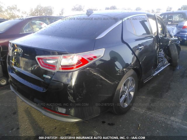 KNAGM4AD4F5085784 - 2015 KIA OPTIMA HYBRID BLACK photo 4