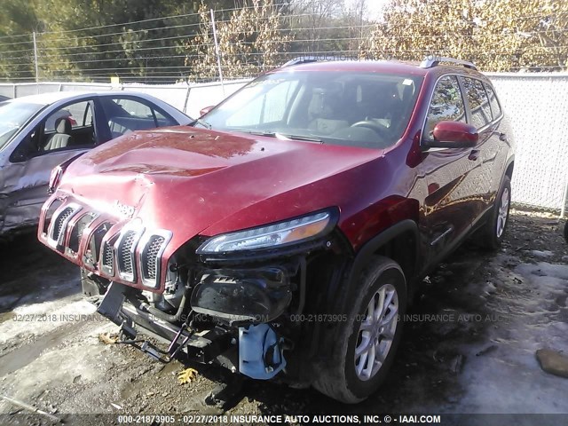 1C4PJMCB9FW698579 - 2015 JEEP CHEROKEE LATITUDE RED photo 2