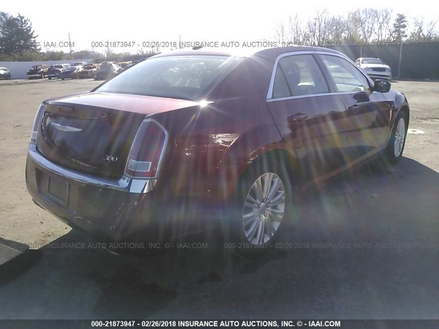 2C3CCARG7EH201282 - 2014 CHRYSLER 300 BURGUNDY photo 4