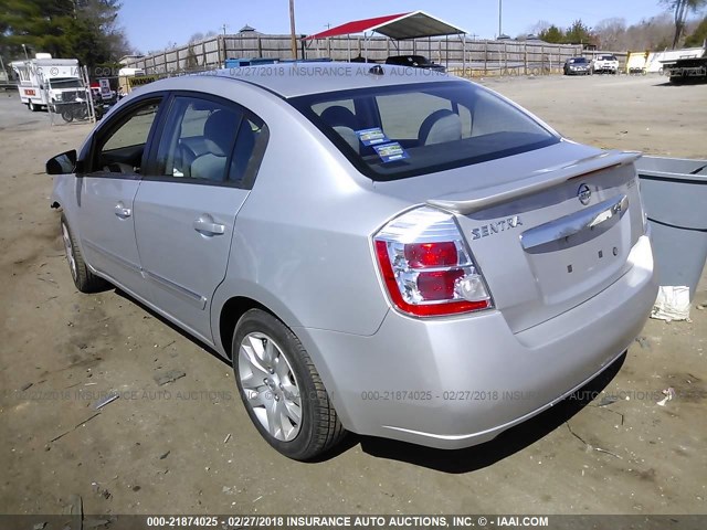 3N1AB6AP6BL658122 - 2011 NISSAN SENTRA 2.0/2.0S/SR/2.0SL SILVER photo 3