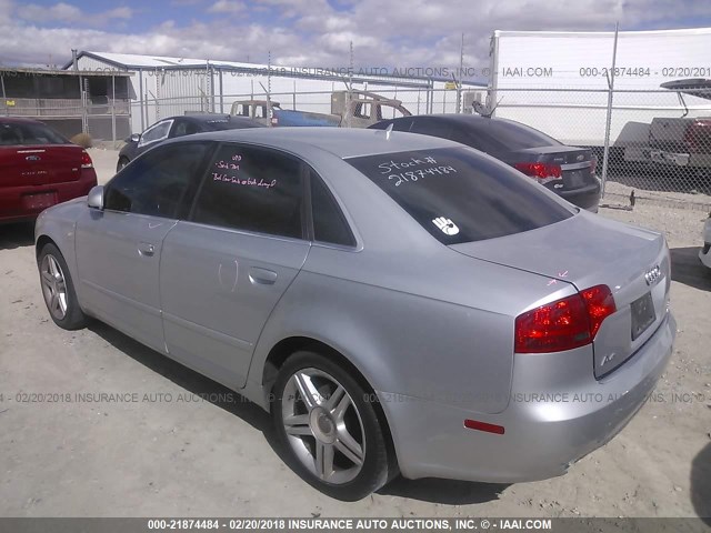 WAUAF78EX7A022357 - 2007 AUDI A4 2/TURBO SILVER photo 3