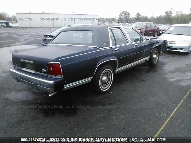 2FACP74F9LX166495 - 1990 FORD CROWN VICTORIA LX BLUE photo 4