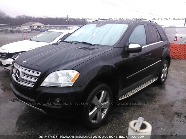 4JGBB8GB5AA562167 - 2010 MERCEDES-BENZ ML 350 4MATIC BLACK photo 2