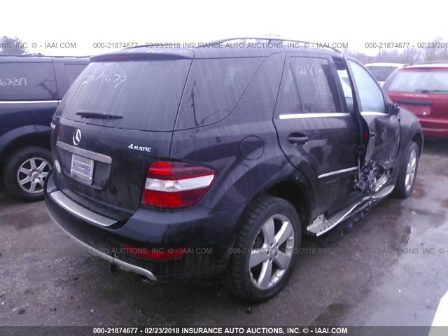 4JGBB8GB5AA562167 - 2010 MERCEDES-BENZ ML 350 4MATIC BLACK photo 4