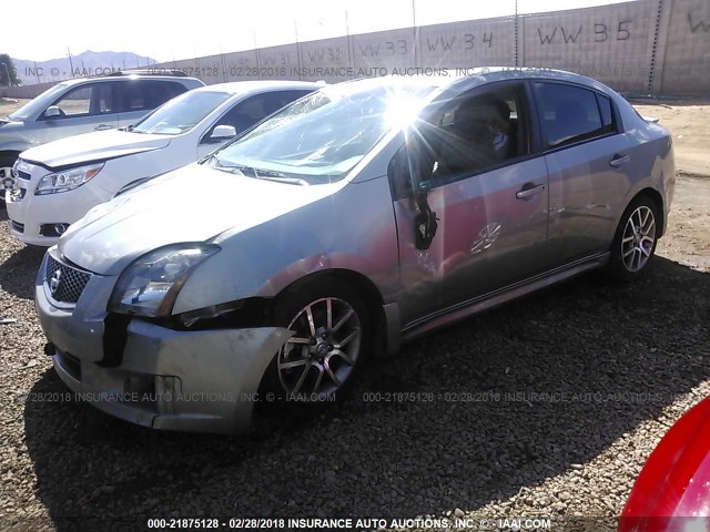 3N1CB61E78L628725 - 2008 NISSAN SENTRA SE-R SPEC V GRAY photo 2