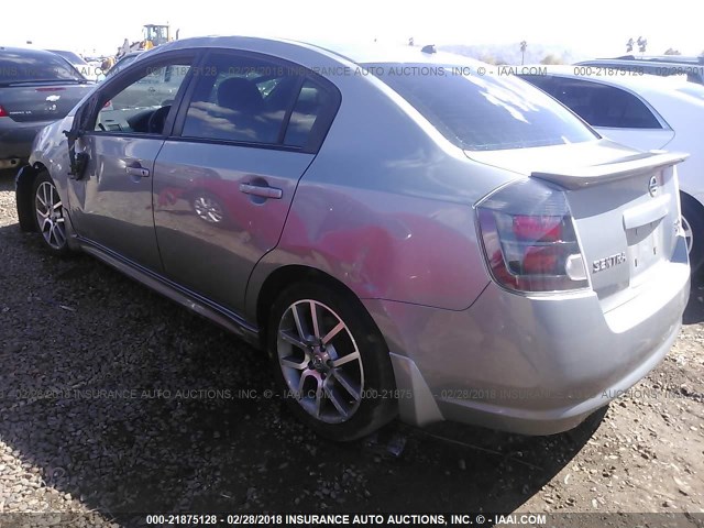 3N1CB61E78L628725 - 2008 NISSAN SENTRA SE-R SPEC V GRAY photo 3