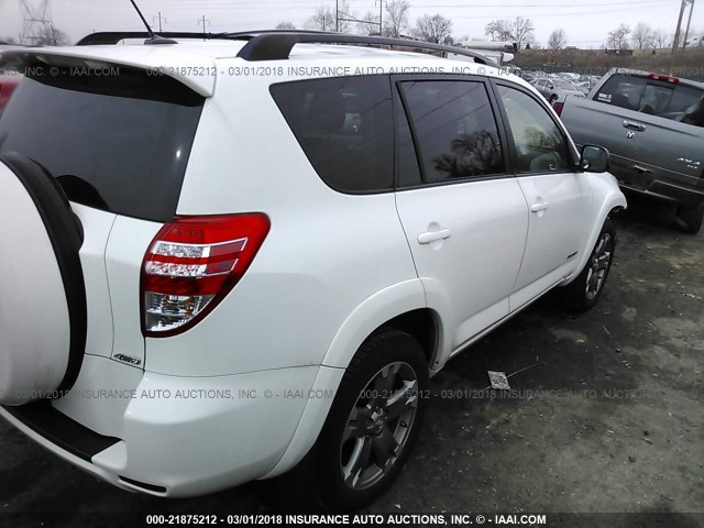 JTMRF4DV5A5025712 - 2010 TOYOTA RAV4 SPORT WHITE photo 4