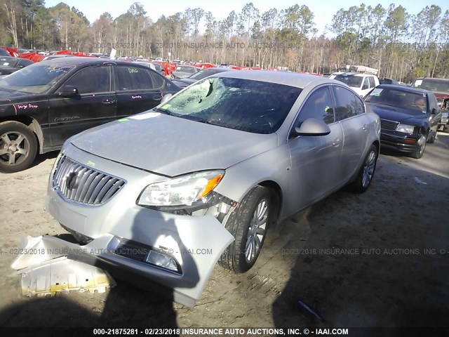 W04GR5EC1B1034461 - 2011 BUICK REGAL CXL SILVER photo 2