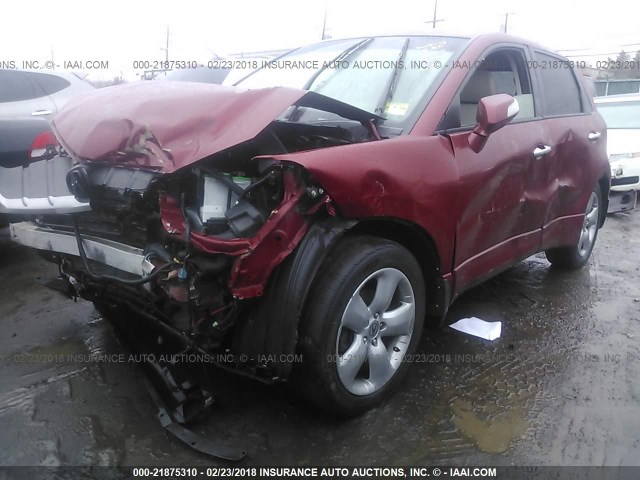 5J8TB18207A008723 - 2007 ACURA RDX RED photo 2