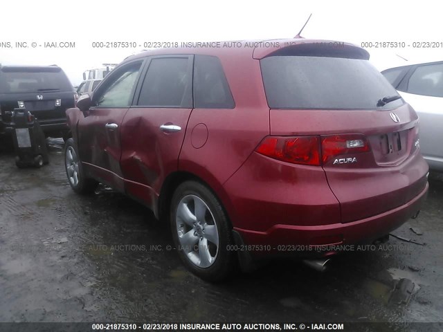 5J8TB18207A008723 - 2007 ACURA RDX RED photo 3