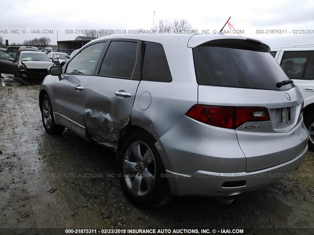 5J8TB18528A017998 - 2008 ACURA RDX TECHNOLOGY SILVER photo 3