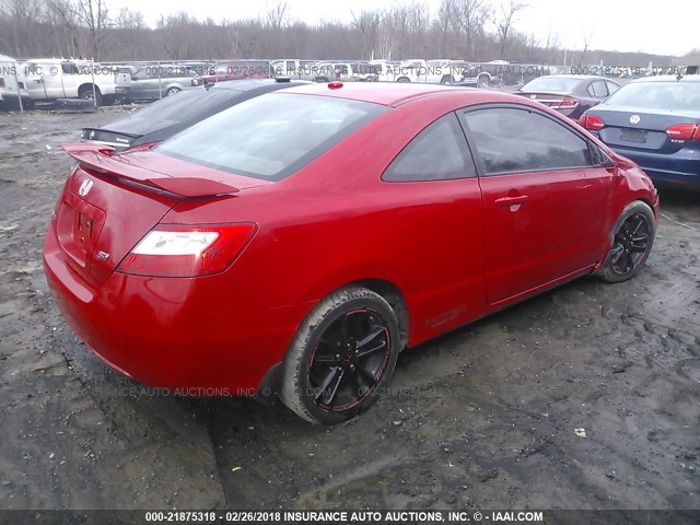 2HGFG21548H706103 - 2008 HONDA CIVIC SI RED photo 4