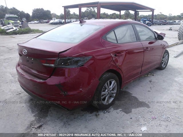 KMHD84LFXJU473654 - 2018 HYUNDAI ELANTRA SEL/VALUE/LIMITED RED photo 4