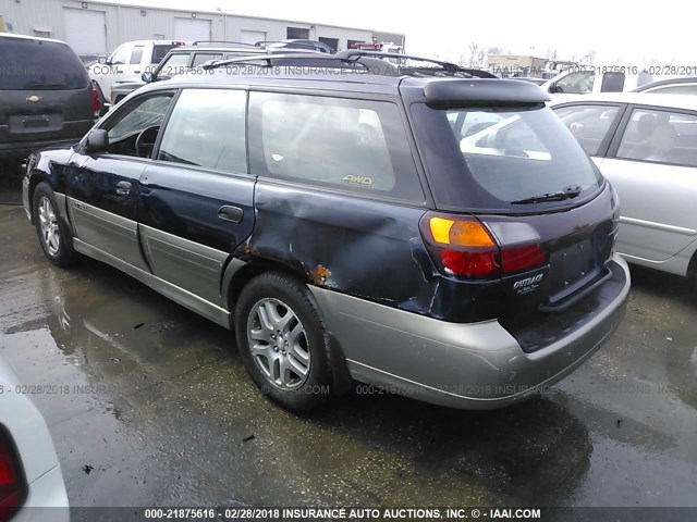 4S3BH675X47603752 - 2004 SUBARU LEGACY OUTBACK AWP 蓝色 照片 3