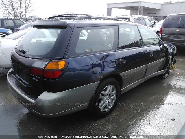 4S3BH675X47603752 - 2004 SUBARU LEGACY OUTBACK AWP 蓝色 照片 4