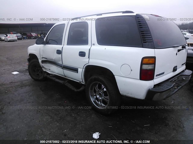 1GNEC13T91R215955 - 2001 CHEVROLET TAHOE C1500 WHITE photo 3