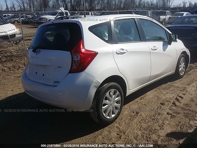 3N1CE2CP2FL420912 - 2015 NISSAN VERSA NOTE S/S PLUS/SV/SL/SR WHITE photo 4