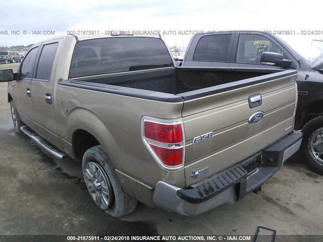 1FTEW1CM8CKE04844 - 2012 FORD F150 SUPERCREW BROWN photo 3