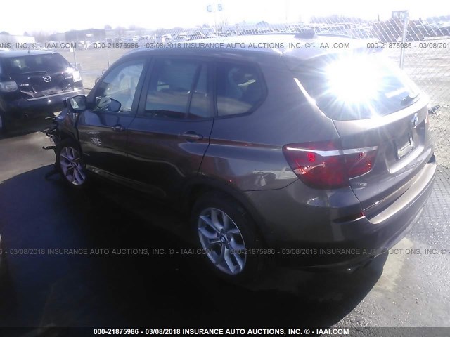5UXWX7C50DL979401 - 2013 BMW X3 XDRIVE35I BROWN photo 3