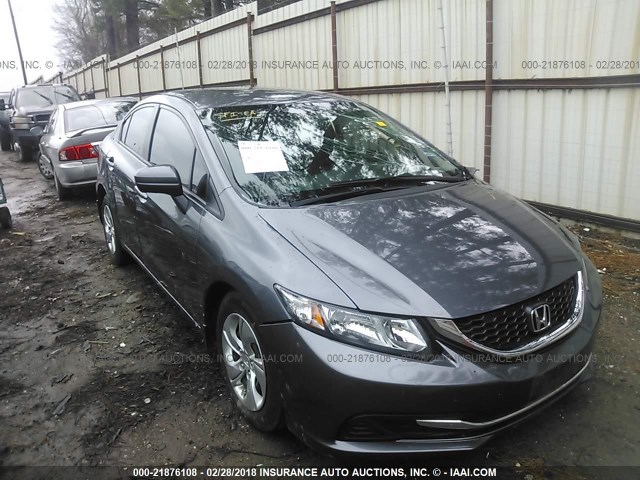 2HGFB2F52EH524497 - 2014 HONDA CIVIC LX GRAY photo 1